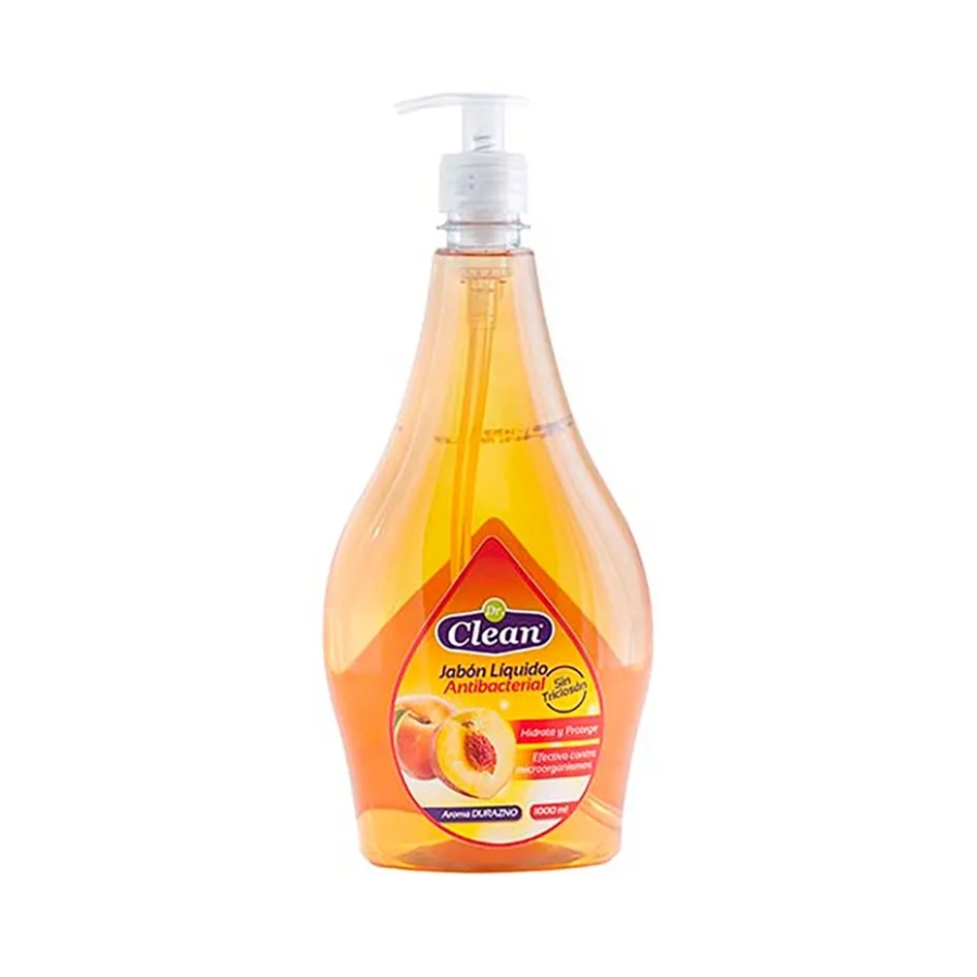 Jabon de Manos Liquido Antibacterial Durazno Repuesto y Valvula 1000 ml Dr Clean