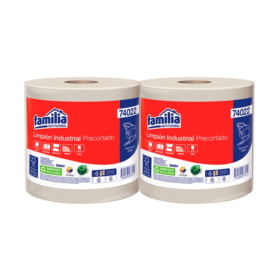 Limpion Industrial Natural Precortado Hoja Doble Pack x 1 Rollo 200 m Tork