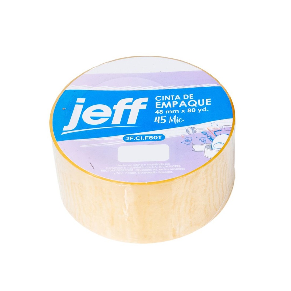 Cinta Empaque Transparente 80 yardas Jeff