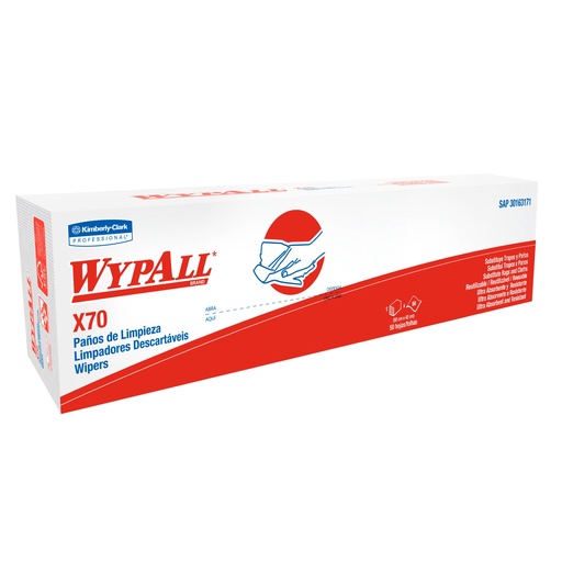 [30163171] Paño Reutilizable Blanco Doblados X70 Paq 50 paños Wypall