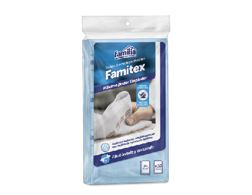 [74312] Paño Reutilizable Famitex Azul Doblado Paq 10 paños Tork
