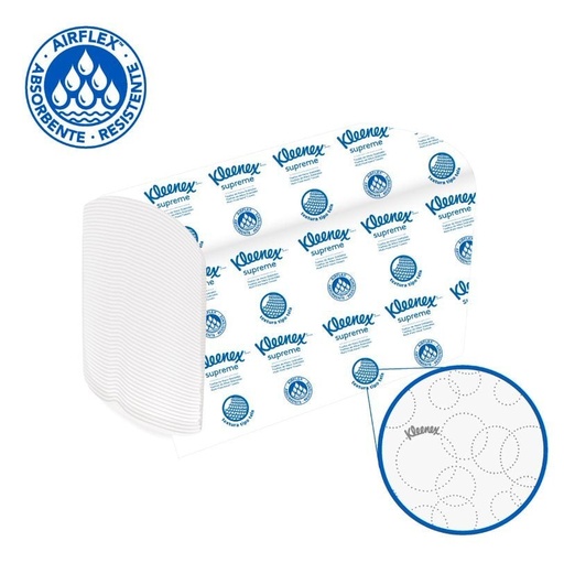 [30228378] Toalla de Manos Doblada en Z Supreme Blanca Hoja Doble Paq x 150 Toallas Kleenex
