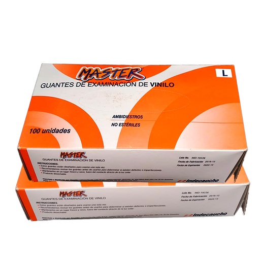 [ITM000000287] Guantes examinacion Vinilo talla L Caja x 100 Master