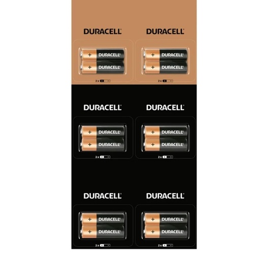 [ITM000000005] Baterias AA Duracell Hanging Card x6 Paq x2 Baterias