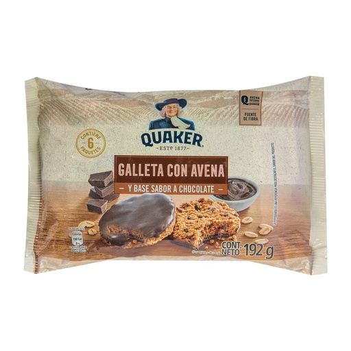 [ITM000000886] Galletas Quaker Con Avena y Chocolate x 6 Paq 192 gr