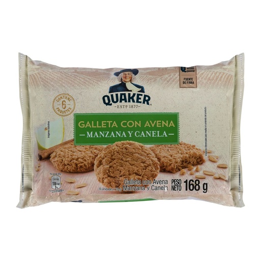 [ITM000000887] Galletas Quaker Con Avena Manzana y Canela x 6 Paq 168 gr