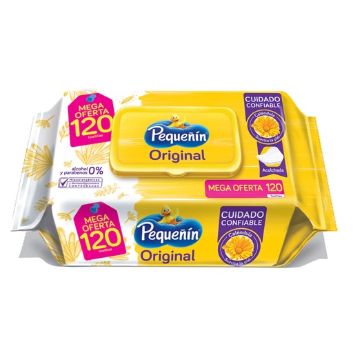 [ITM000000901] Toallitas húmedas de manos Paquete por 100 paños Pequeñín