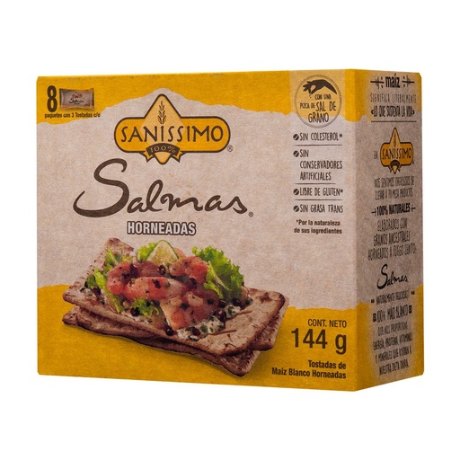 [ITM000001142] Galletas Salmas Horneadas de Maíz Sin Gluten Paq 144 gr Sanissimo