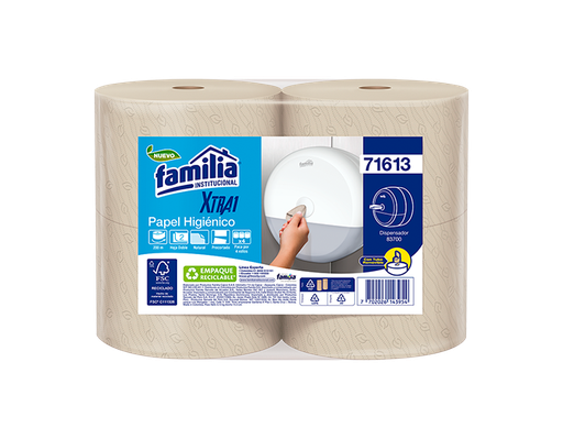 [203537] Papel Higienico NATURAL Hoja Doble Precortada SmartOne Rollo de 200 m Tork